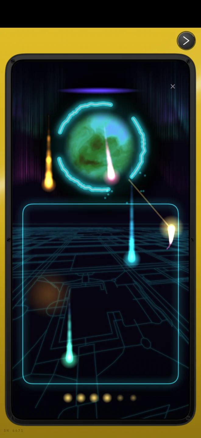 Wisp on iPhone: a boss fight in neon colour